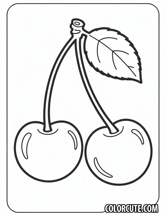 Cherry Coloring Page | Free PDF Printables