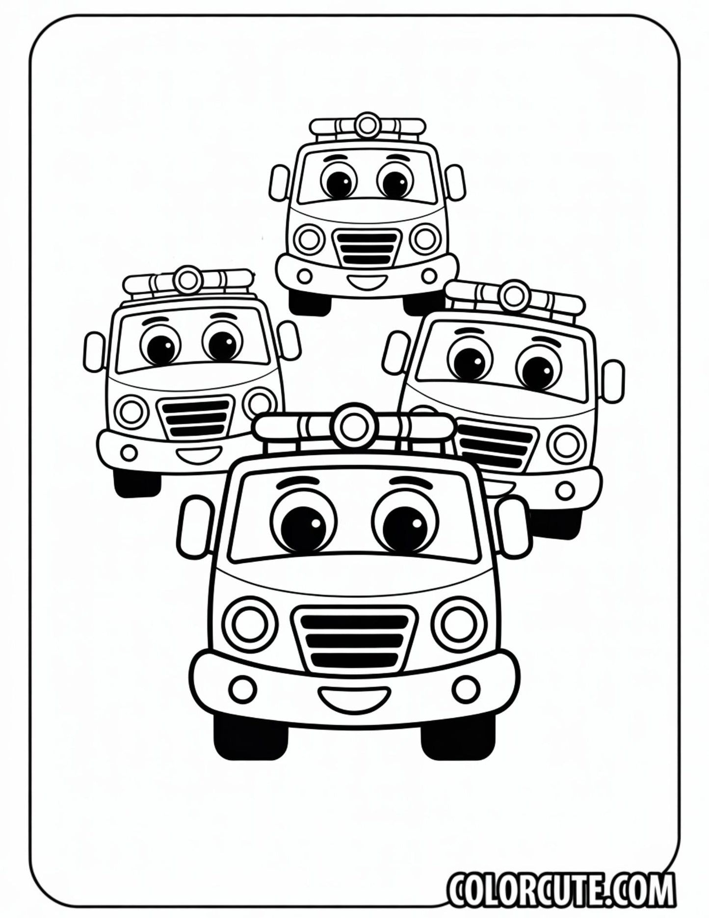 Cute Fire Truck Coloring Pages | Free PDF Printables
