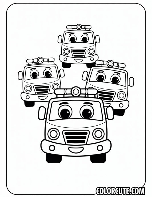 Cute Fire Truck Coloring Pages | Free PDF Printables