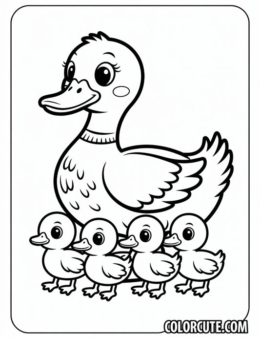 Ducklings Duck Coloring Page | Free PDF Printables