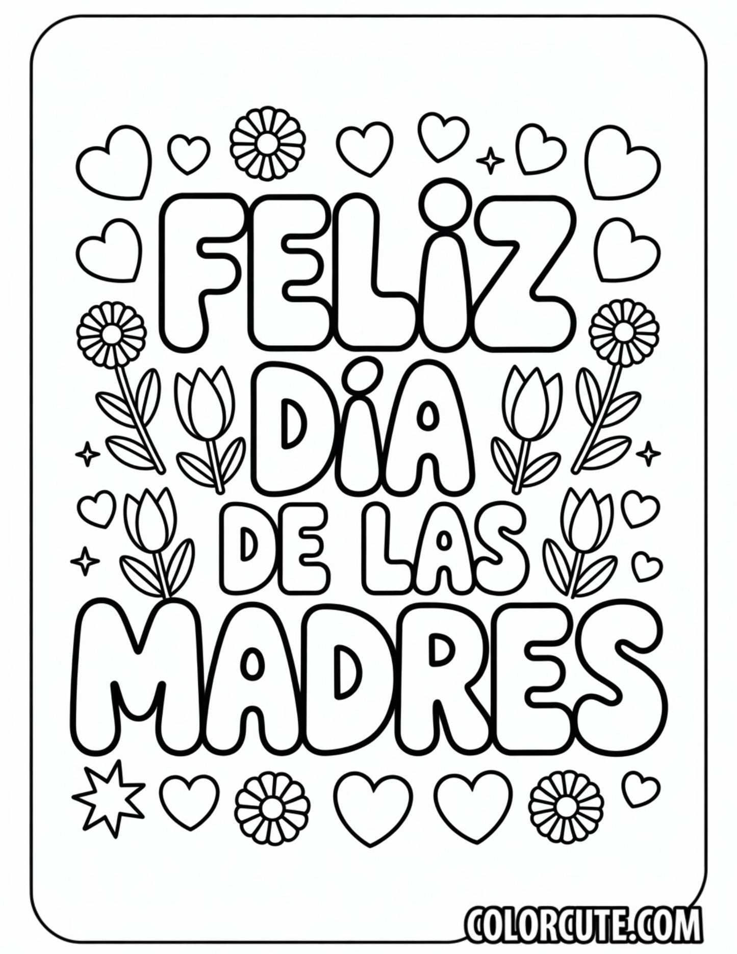 Feliz Dia Madres Coloring Pages Free PDF Printables