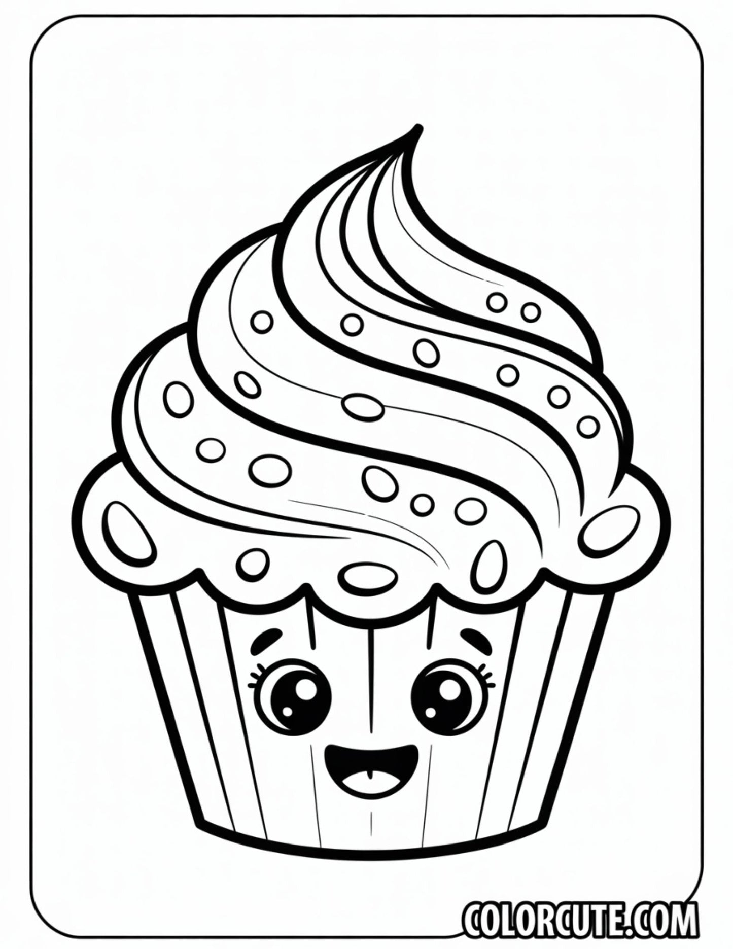 Fun Rainbow Cupcake Coloring Pages | Free PDF Printables