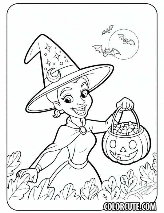 Halloween Tiana Coloring Pages | Free PDF Printables