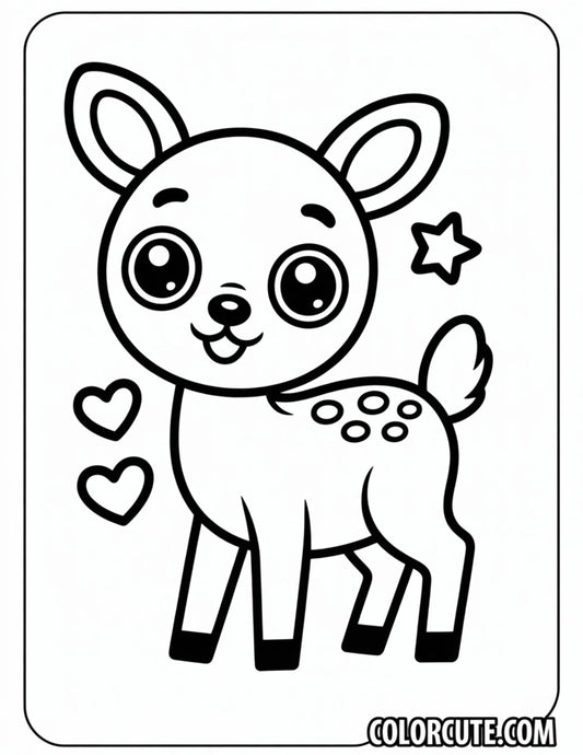 Kawaii Deer Coloring Pages - Free PDF Printables