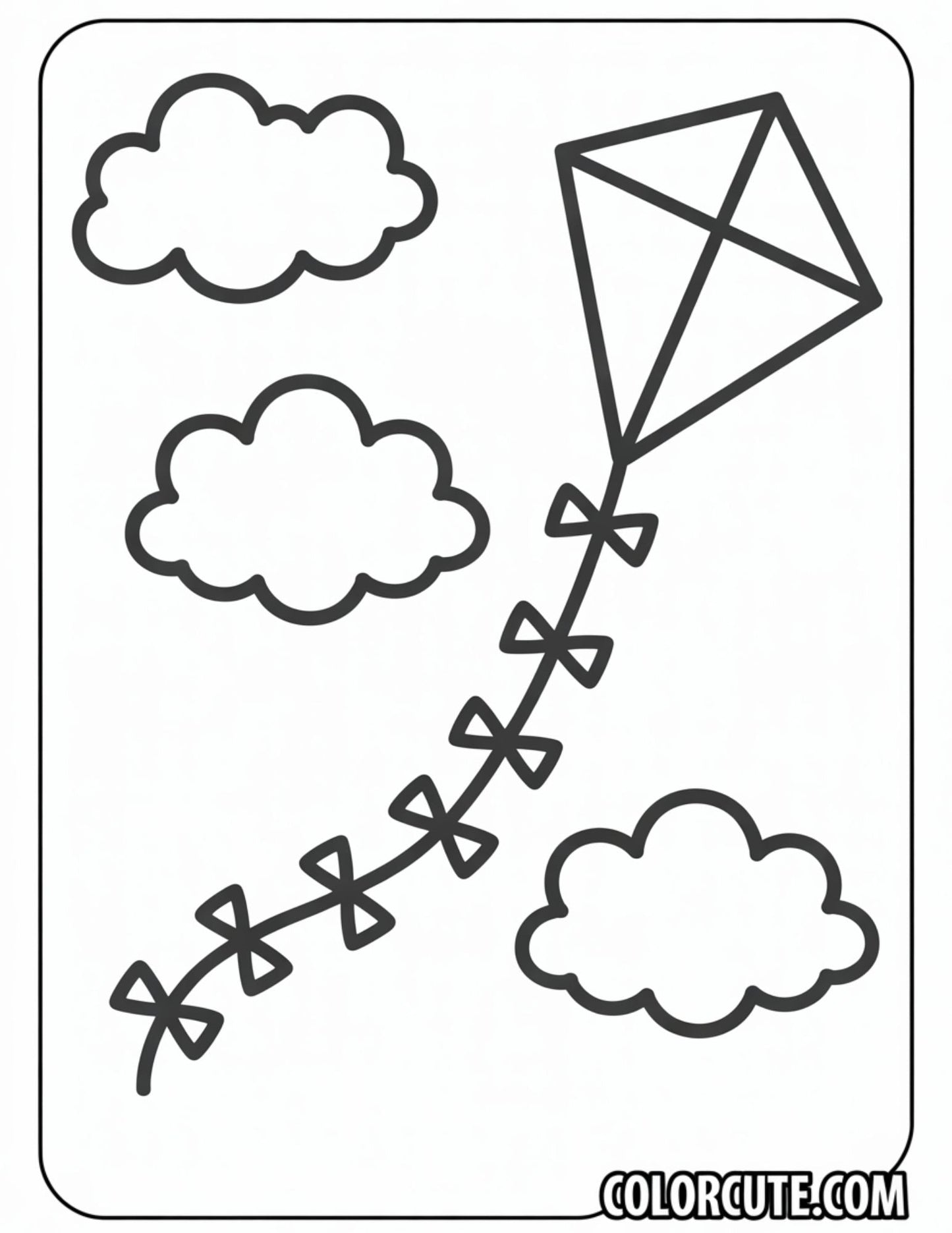 Kite Summer Coloring Pages | Free PDF Printables