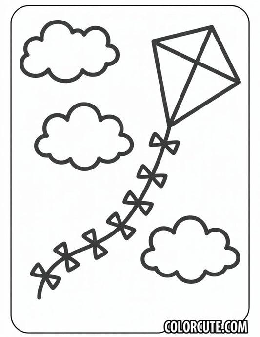 Kite Summer Coloring Pages | Free PDF Printables