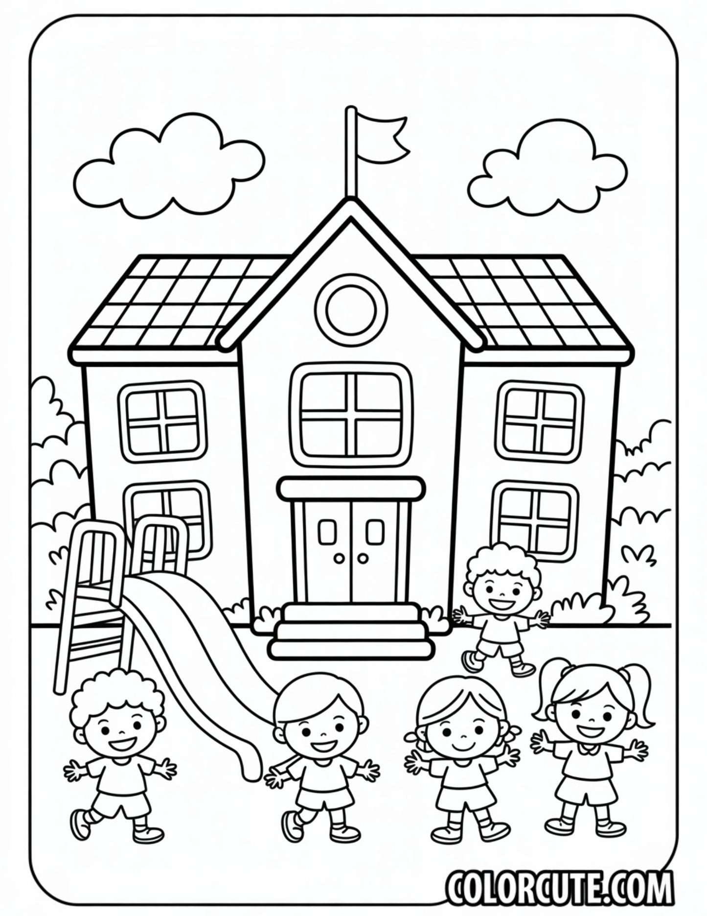 Preschool House Coloring Pages | Free PDF Printables
