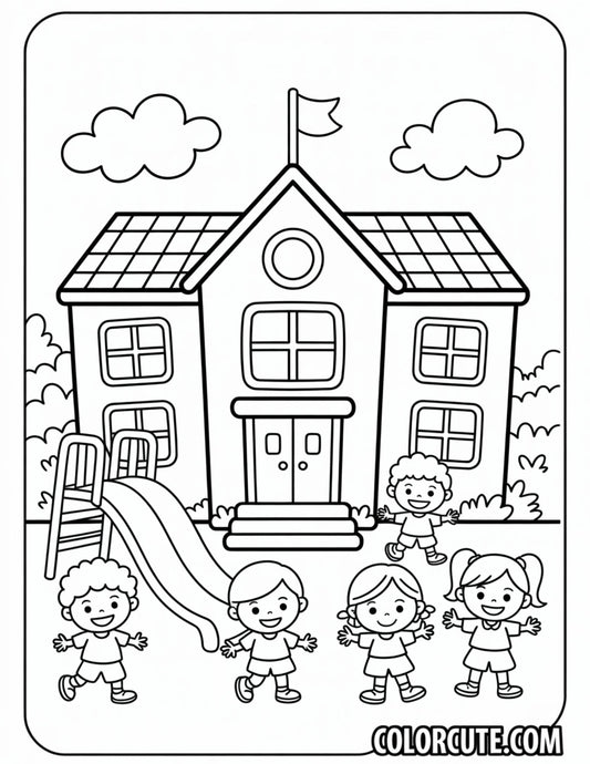 Preschool House Coloring Pages | Free PDF Printables