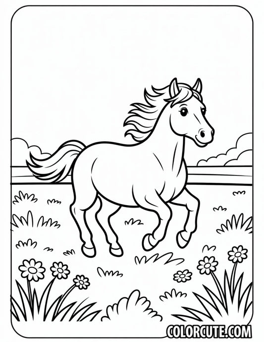 Running Horse Coloring Pages | Free PDF Printables