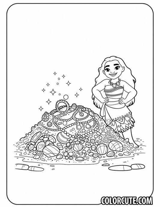 Shiny Moana Coloring Page | Free PDF Printables