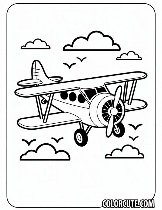 Biplane Airplane Coloring Pages | Free PDF Printables