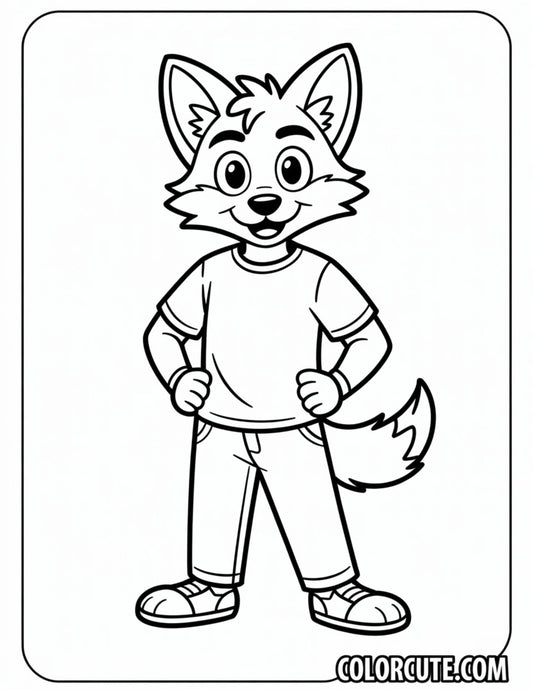 Cartoon Standing Fox Coloring Pages | Free PDF Printables
