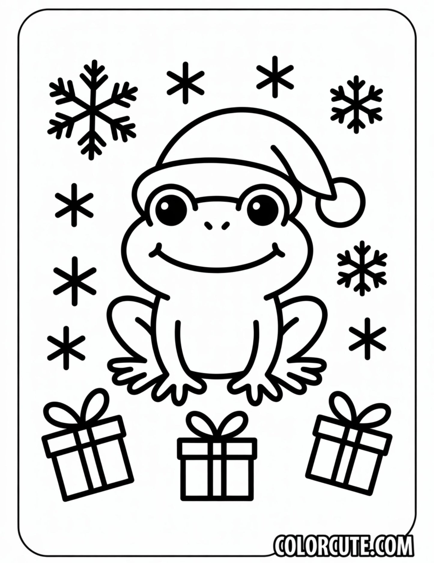 Christmas Frog Coloring Pages | Free PDF Printables