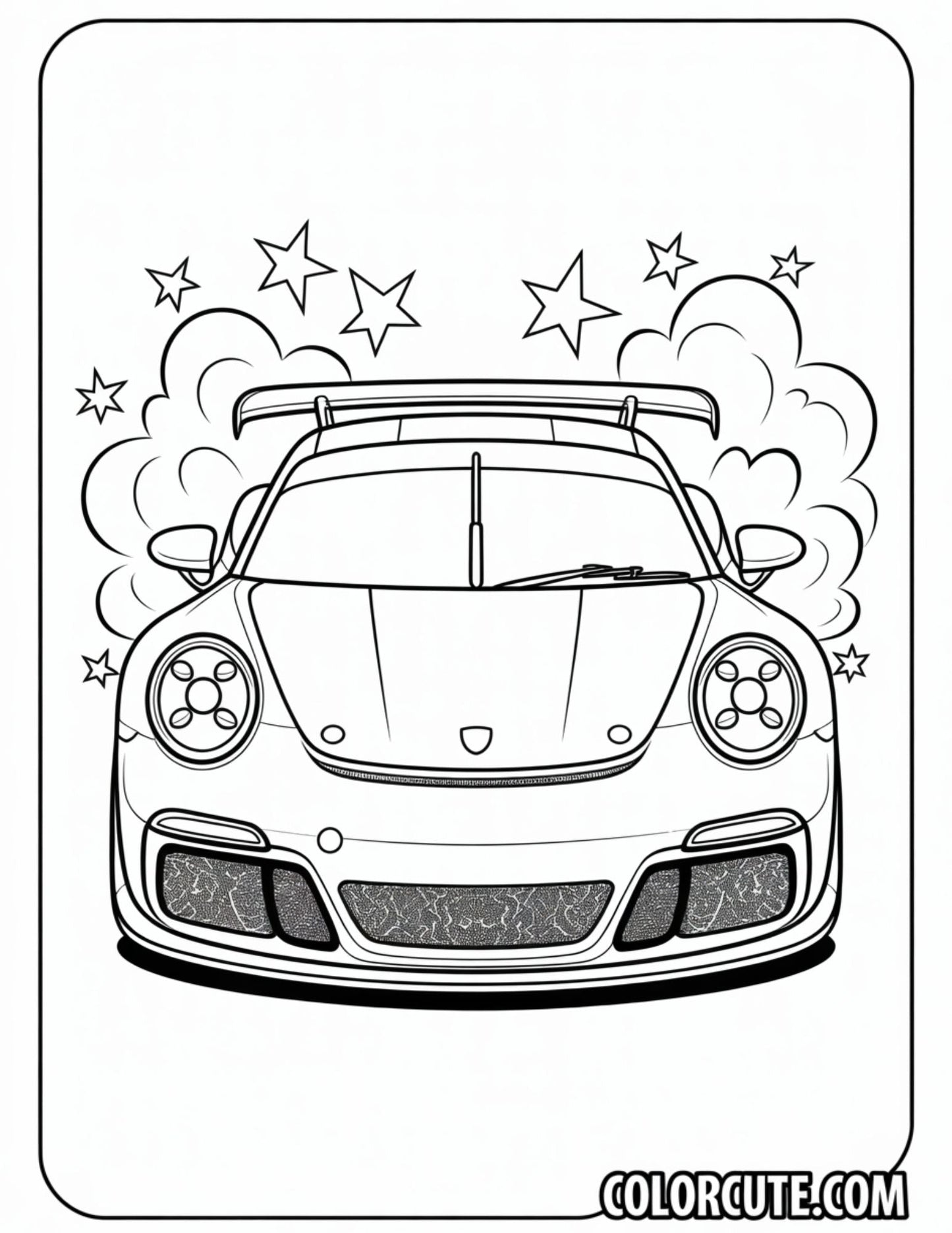 Cool Racing Porsche Coloring Pages | Free PDF Printables