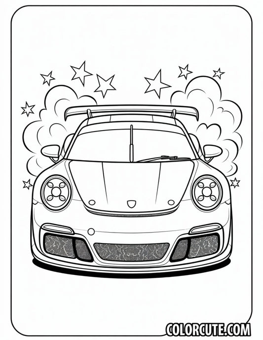Cool Racing Porsche Coloring Pages | Free PDF Printables