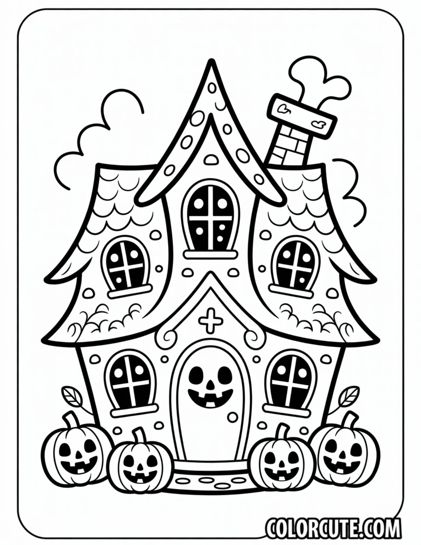 Spooky House Coloring Pages | Free PDF Printables