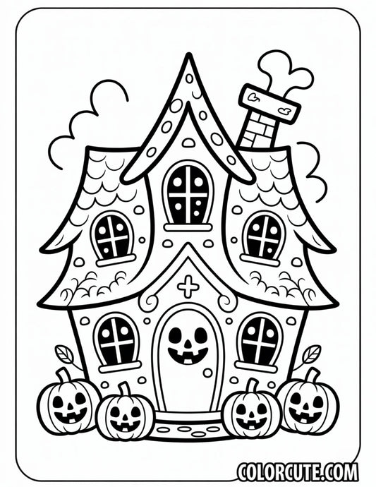 Spooky House Coloring Pages | Free PDF Printables