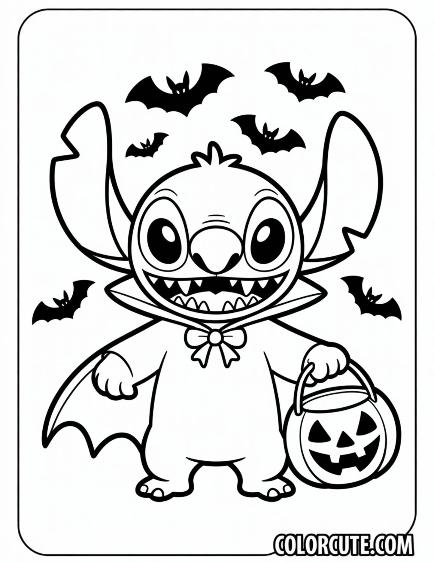 Halloween Stitch Coloring Page | Free PDF Printables