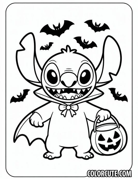 Halloween Stitch Coloring Page | Free PDF Printables