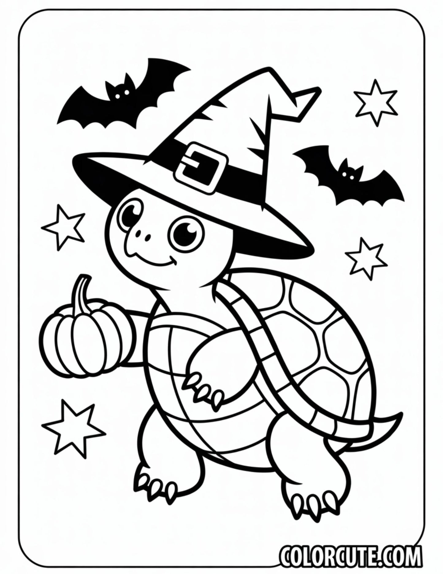 Halloween Turtle Coloring Pages | Free PDF Printables