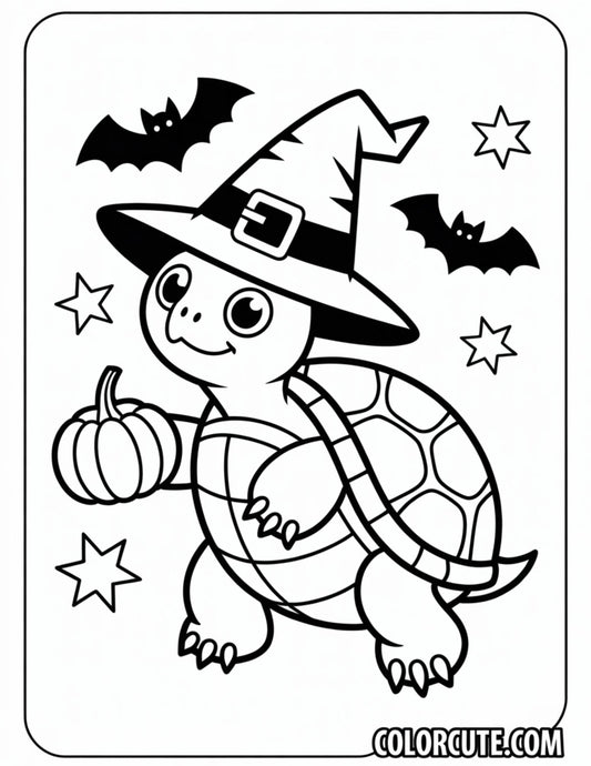 Halloween Turtle Coloring Pages | Free PDF Printables