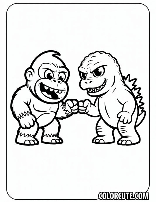 King Kong Godzilla Coloring Pages | Free PDF Printables
