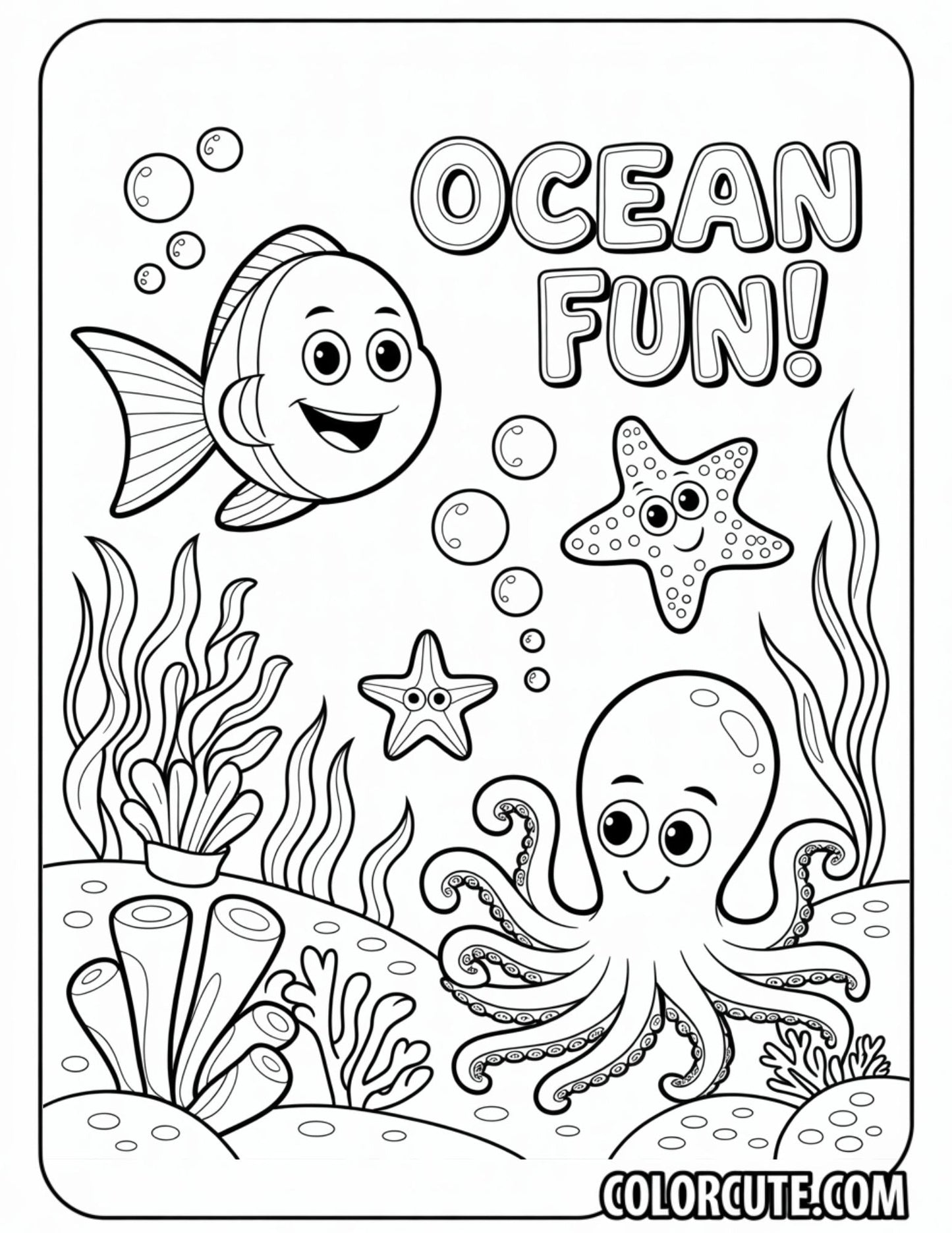 Ocean Preschool Coloring Pages | Free PDF Printables