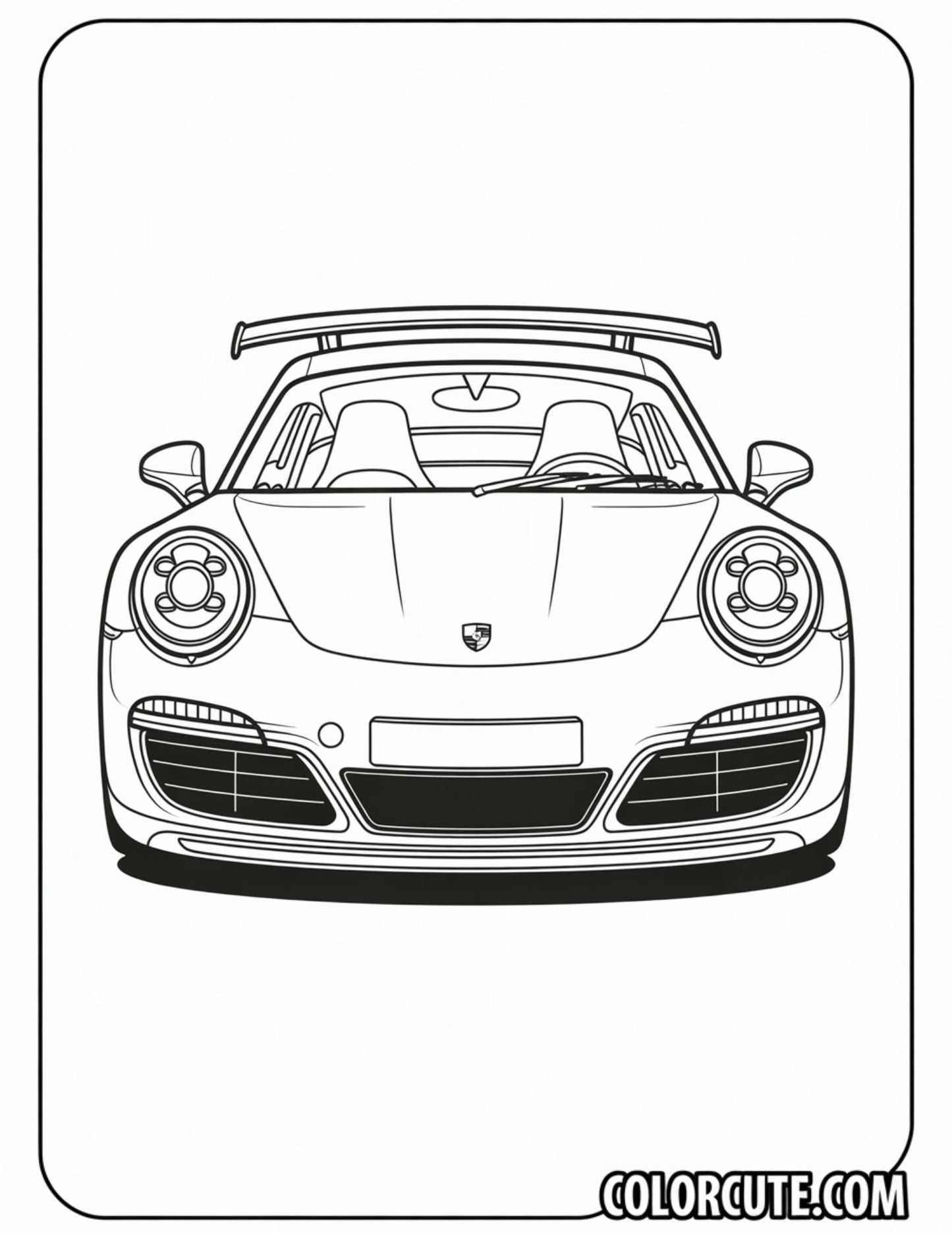 Porsche Car Coloring Page | Free PDF Printables