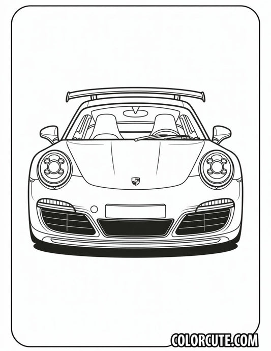Porsche Car Coloring Page | Free PDF Printables