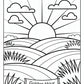 Setting Sun Coloring Page | Free PDF Printables