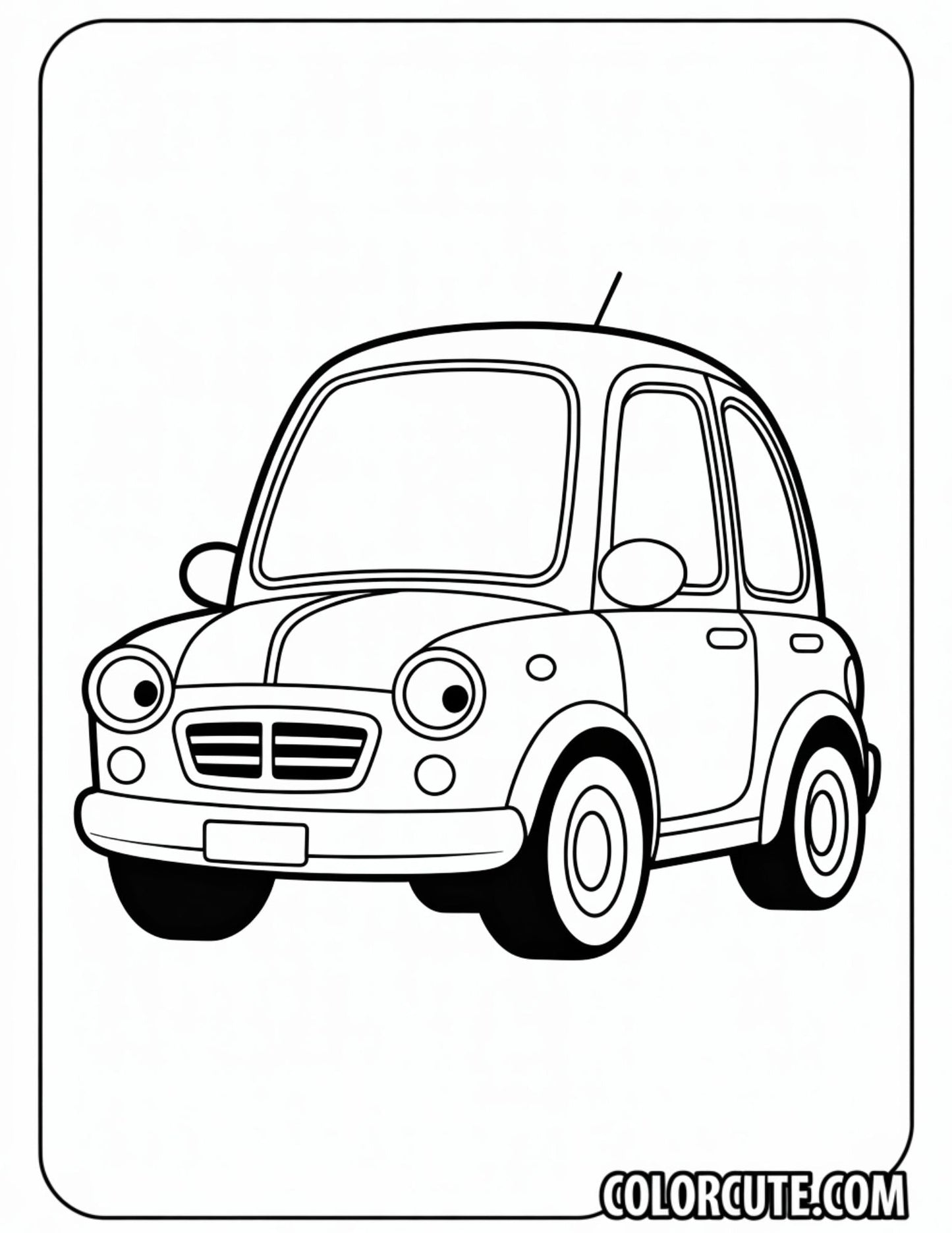 Simple Car Coloring Pages | Free PDF Printables