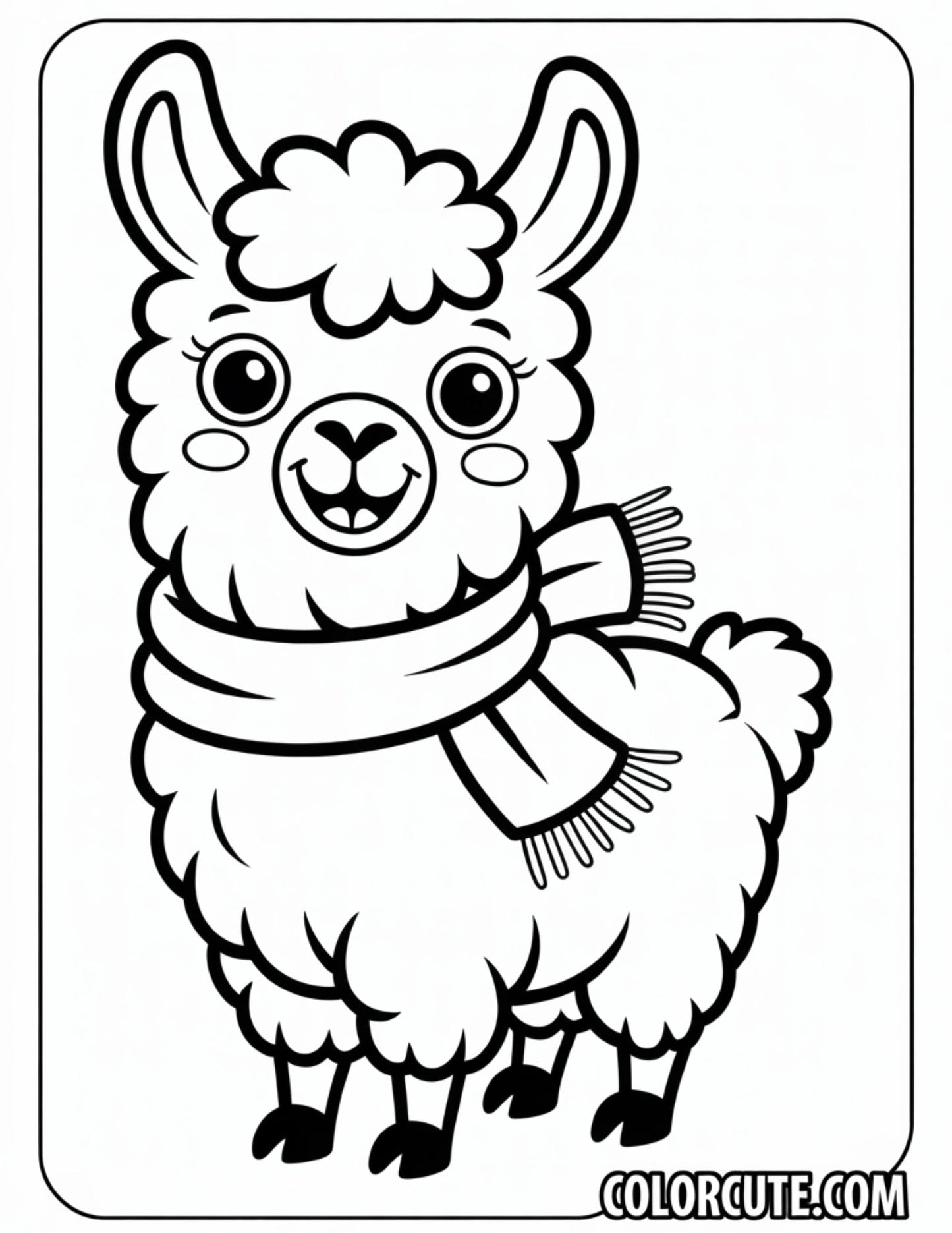 Wonderful Llama Kawaii Coloring Pages | Free PDF Printables
